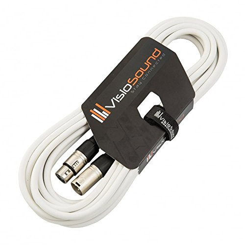 Male to Female XLR Mic Lead Balanced Microphone Patch Cable (White, 6m) | Noiseless OFC Balanced Microphone, Signal, Audio, Patch Cable / 8 Colours