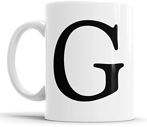 Faithful Prints personnalisé un gobelet LETTRES Alphabet Tasses Tasse à Café Anniversaire Cadeau Fête Des Pères - Lettre G