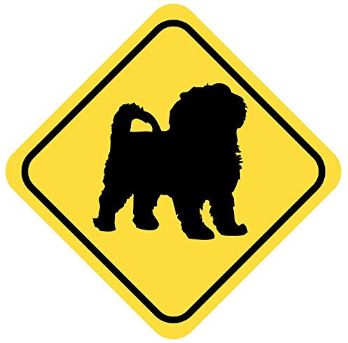 Samunshi® Malteser Warnschild Warndreieck Aufkleber Achtung Vorsicht Hund - 30x30cm mehrfarbig