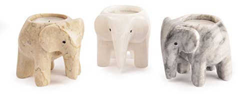 Marble Elephant Tea Light Candle Holder Collection - Neutral Collection