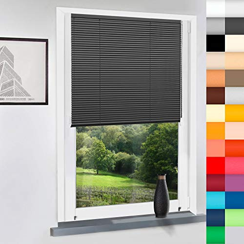 Mass-Gardinen-Shop Aluminium Jalousie nach Maß, Endloskette, Kette, Monocomando, Maßanfertigung, für Fenster und Türen, Alu, Fenster, Klemmfix ohne Bohren (Anthrazit, Höhe: 180cm x Breite: 80cm)