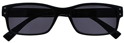 La Compañía Gafas De Lectura Hombres Grande Negro Lectores De Sol UV400 Estilo Diseñador Bisagras Resorte S11-1 +1,50