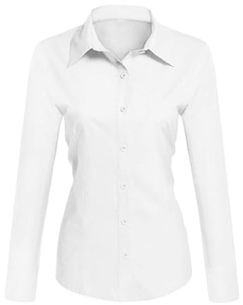 Toocool - Chemise Femme Slim Fit Manches Longues Blouse Blouse Moulante Coton C-S020 [XL, Blanc]