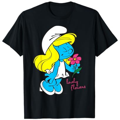Les Schtroumpfs Smurfette Personnage Fleurs Floraison Schtroumpfy Fan T-Shirt