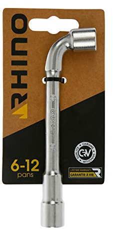 RHINO - Clés tubulaires et à Pipe, Clé à Pipe débouchée 10 mm - Diamètre 10 mm - Empreinte 6/12 pans - Fabriqué en Acier (Chrome Vanadium) - Garantie à Vie - Plusieurs Tailles Disponibles