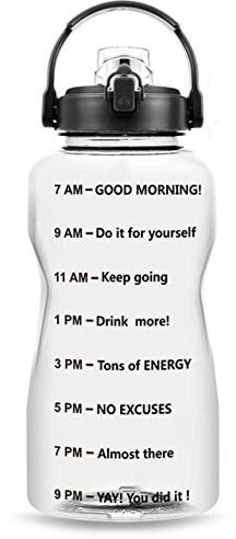 Borraccia da 2 litri con indicazione del tempo, brocca grande con manico riutilizzabile senza BPA, in Tritan, con chiusura a scatto, per palestra sportiva