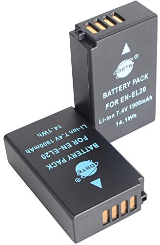 DSTE EN-EL20 ENEL20A Akku (1900 mAh/7,4 V) kompatibel mit Nikon Coolpix P1000, 1 J2, 1 J3, 1 S1, 1 V3, 1 AW1, 2 Stück