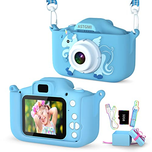 ASTGMI Kinder Kamera,2.0”Display Digitalkamera,Geschenke für 34 5 6 8 7 9 10 11 12Jahre Jungen mädchen,1080P HD Anti-Drop Fotoapparat Kinder für Geburtstagsgeschenk Weihnachten Spielzeug Dark_Blue