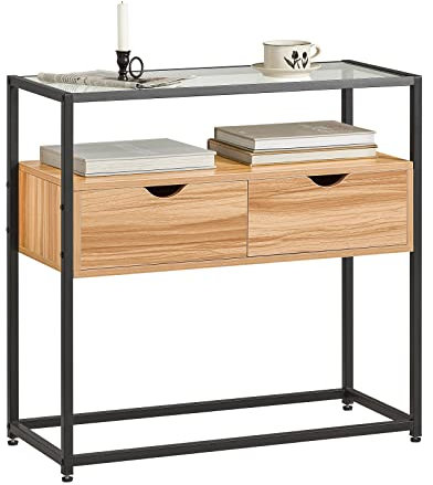 SoBuy FSB54-N Konsolentisch schmal Flurtisch Sideboard Beistelltisch Sofatisch Dekotisch Natur BHT ca: 81x78x35cm