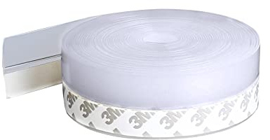 5M Dichtungsband Selbstklebend, Transparent Silikon Dichtungsband, Silikonstreifen Silikon Dichtstreifen Zugluftstopper Schalldicht Staubschutz,für Tür Fenster (25MM)