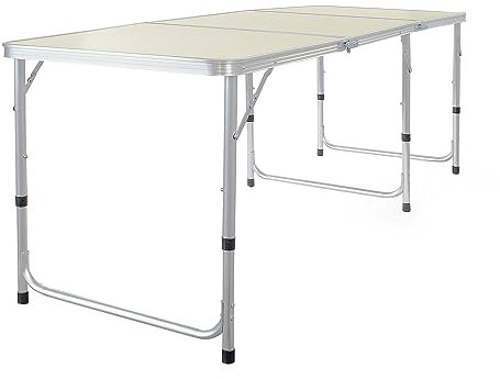 Toboli Campingtisch klappbar 180x60x70cm höhenverstellbar 54/61/70cm Klapptisch Aluminiumrahmen und Tischplatte aus MDF tragbarer Multifunktionstisch Buffettisch Camping Tisch Garten faltbar