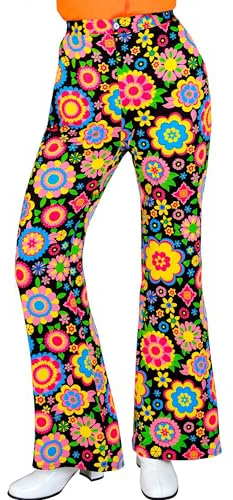 W WIDMANN MILANO Party Fashion - 60er Jahre Damen Schlaghose | Hippie Hose mit hohem Bund, Retro Outfit für Karneval, Mottoparty, Festival