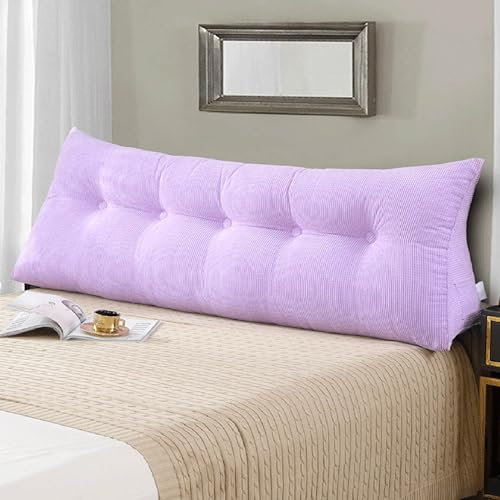 ZORZA Rückenstützkissen Sofa Lendenwirbelkissen Rückenkissen Rückenlehne Lesekissen Lesekissen Für Bett Und Sofa Kopfteil Sitzkissen abnehmbarem und waschbarem Bezug,Light Purple,80x25x50cm