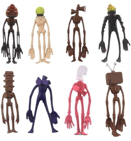 8pcs Siren Man Figures Toys Set,Game Siren Action Figures Cake Toppers Cake Decoration, Animal Figure Horror Model Dolls Set, Collectable Siren Head Model Figure Toy For Desk Home Car Decoration