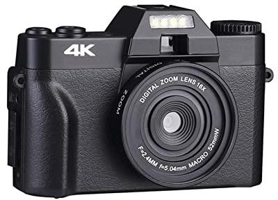 ARTGOS Appareil Photo numérique 48MP Caméscope 4K UHD Vlog 3.0quot; Webcam numérique Selfile à écran Rabattable à 180 ° for Objectif Macro Grand Angle Caméscope Multifonctionnel(Color:Only Camera)