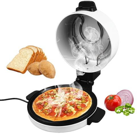 12 inch Electric Pizza Maker,Portable Countertop Pizza Oven with 230°C Fast Heating/Non Stick Surface/Indicator Light,Indoor Pancake Maker,for Home Kitchen, Outdoor Camping