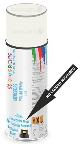 Direct Gloss Aerosol Spray Paint For Mercedes Polar White Code: 149 No Lacquer Required