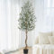 Aptliton 6FT Artificial Olive Tree, 180cm Large Tall Fake Plants, Artificial Olive Plants with Lifelike Leaves, Wood Trunk, Fruits, Suitable for Indoor Outdoor Living Room Office Garden Decor