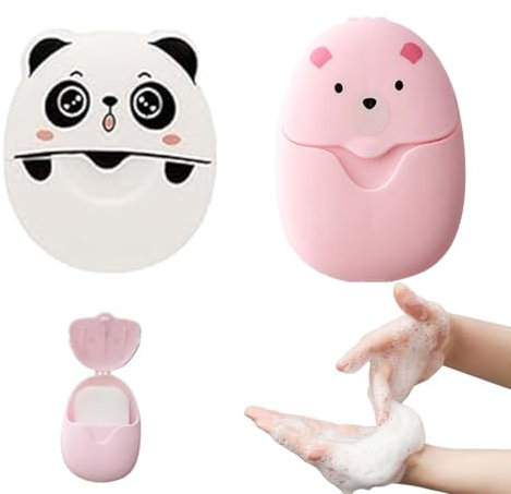 XOXVURI 2 Pezzi Sapone Carta, Monouso Portatili Saponette, Fogli di Sapone Portatili, Getta Portatile Mini Sapone, Sapone da Viaggio, per Sapone Portatile Smaltimento per Viaggi All'aperto