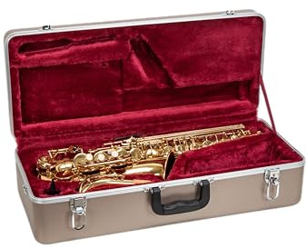 Crossrock CRA862ASCH-R Koffer für Altsaxophon, ABS-Hartschale mit Sicherheitsschloss und abnehmbarem Gurt, Champagner