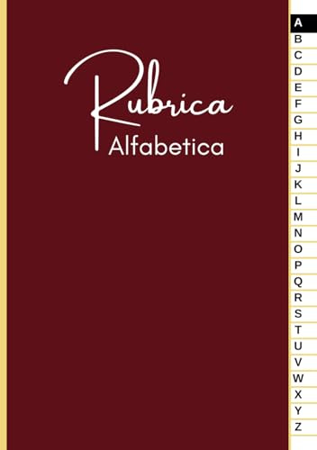 Rubrica Alfabetica: Quaderno A5 con 4 pagine per ogni lettera 104 pagine