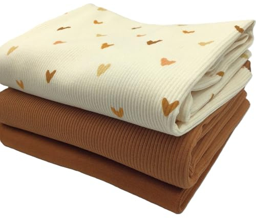Die Stofftante Jersey-Paket Ribstrick Jersey | Rippenjersey | schmale Rippen | | Ökotex (Herzen)