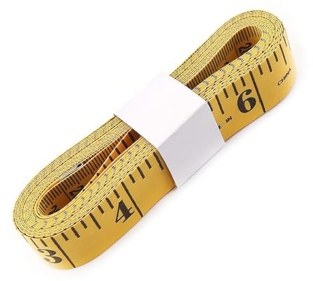 Maßband für Körper, Körpermaßband, Maßband für Körpermaße, Stoffbandmaß, für Körpermaße und Schneiderei (300 cm/118,11 cm, Gelb)