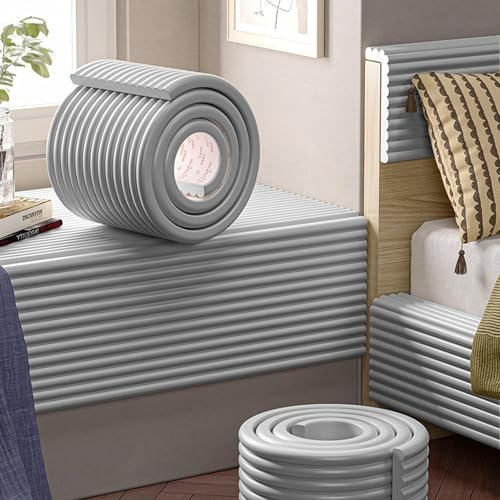 Wandpaneele Gepolstert 200 cm, Antikollisions-Wandpolster für Kinder, Wandkissen Selbstklebend, Wandpolster für Kinderzimmer, 3D Anti-Kollision Wandkissen Bett Kopfteil(Grau,W 30 x L 200 cm)