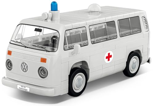 COBI Volkswagen T2b Krankenwagen, Maßstab 1:35, 169 Teile | Bedruckt (Pad Printed), Original Volkswagen Lizenz, Krankenwagen, Gummireifen, Krankenwagen-Beschriftung, EU-Bauteile, ab 6+