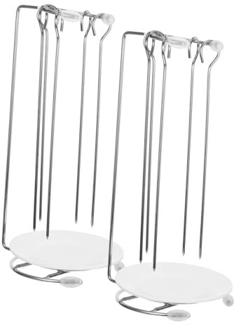 Toyvian Brochettes Acier Inoxydable pour Barbecue Lot de 2 Support Suspendu pour Barbecue en Jardin