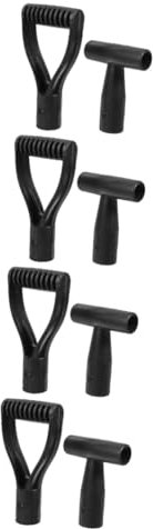 UKCOCO 4 Ensembles Bêche en Acier en Forme De T Manche De Pelle À Main Poignée De Pelle en Y Poignées Accessoires De Jardin Poignée De Remplacement De Fourche À Creuser Noir 2 Pièces * 4
