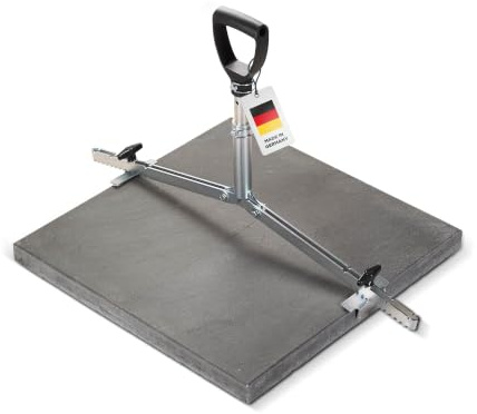 blizz-z Ergo-Plattenheber - Spannweite: 30cm - 62cm - Tragkraft bis 60kg | verstellbarer Teleskopgriff mit Klappsplinten - Rückenschonender Transport und Verlegung großer Platten - Made in Germany