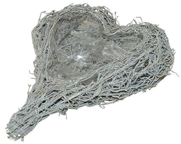 Klocke Dekorationsbedarf Pflanzherz - Pflanzkissen aus Naturreben - 2er Set - Mit Folie - Für würdevolle Trauerfloristik, Grabschmuck & Zeitlose Dekoration (1 Stück - Pflanzherz 25x35 cm)