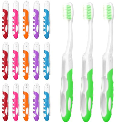 18 cepillos de dientes de viaje, plegables, de viaje, portátil, mini cepillo de dientes para viajes, camping, viajes, niños y adultos