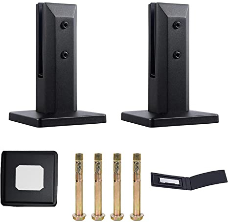 Lot de 2 pinces à verre carrées en acier inoxydable 304 pour balustrade de balcon, noir, 200 mm – Solution durable et élégante pour garde-corps en verre