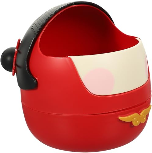 GARVALON Poubelle de Bureau Couvercle Plastique Rouge Vif Petite Taille Design Créatif Multifonction Chambre Étudiants Maison Bac de Rangement Compact