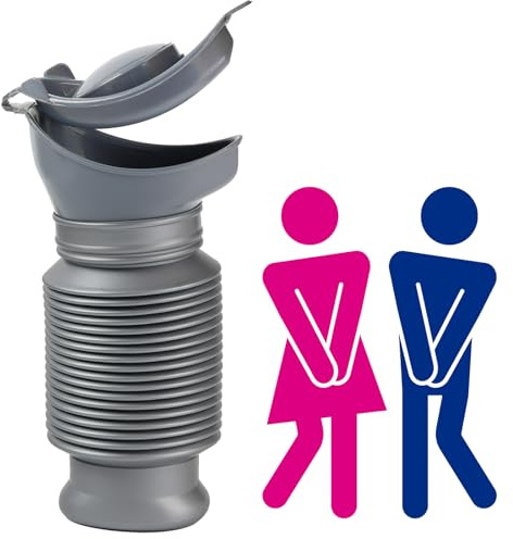 AIYONG Krympbar urinoal, 750 ml unisex urinflaska bärbar mobil toalett, återanvändbar, urinflaska för resor, nödsituationer för campingutflykter, vandring och trafik