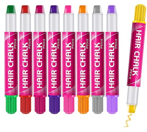 9 Stück Farben Haarkreide,Haarfärbe-Stifte,Temporäre Kinder Haarfarbe,Macht Spielen und Verkleiden noch bunter