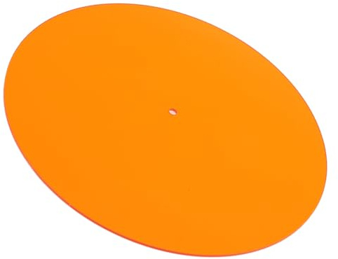 Fafeims Skivbordsmatta, Transparent Akryl Slipmatta för 12-tums Skivspelares Ljuduppgradering (Genomskinlig orange)