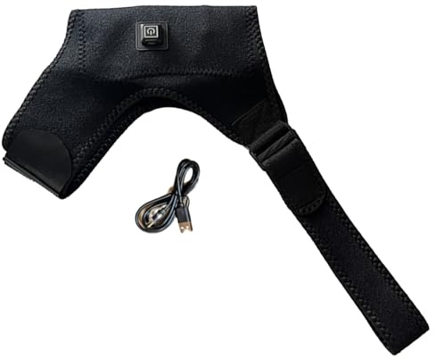 Manguito rotador eléctrico para hombro, masajeador de calefacción USB con | 3 niveles ajustables, envoltura vibratoria para alivio y comodidad, correa de soporte térmica para recuperación de espalda y