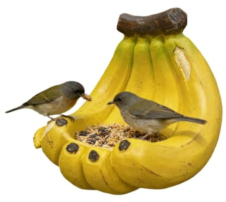 Mangeoires à oiseaux d'extérieur Sculpture décorative en résine | Petite sculpture mangeoire à oiseaux banane Pour Jardin Cour Terrasse Porche Arbre Ornithologie Aménagement