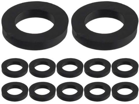 Artibetter Lot de 12 rondelles en caoutchouc pour flexible de douche, kit de remplacement de joints plats de 11 mm (0,43 pouce) de diamètre intérieur, rondelles d'étanchéité pour salle de