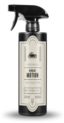 Auto Geruchskiller | NewCar Motion | dezenter Neuwagenduft mit Ledergeruch und frischen Noten aus Bergamotte und Limette | Auto Duft Innenraum | 500ml Geruchsentferner