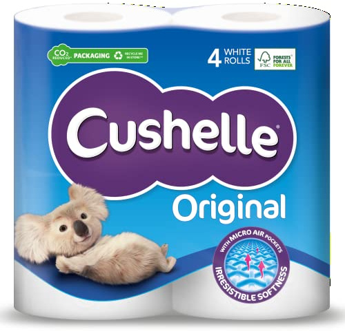 Cushelle Toilet Roll White, Pack of 4