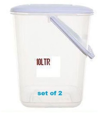 10L Plastic Canister Food Storer Storage CONTAINERS Set of 2