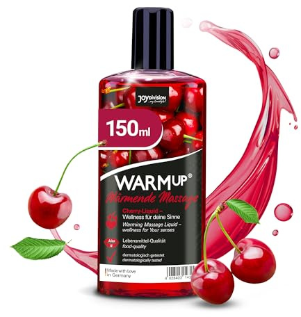 JOYDIVISION Warmup 150 ml Massageliquid mit Fruchtiger Kirsch Duft & Geschmack I Wärme-Effekt I wie Massageöl