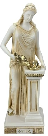 greekartshop Hestia Vesta staty gudinna av hem & familj skulptur figur handgjord 26 cm