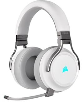 Corsair Virtuoso RGB Wireless Casque Gaming Haute Fidélité (Son Surround 7.1, Microphone Omnidirectionnel avec PC, Xbox One, PS4, Switch et Mobiles Compatibilité) Blanc