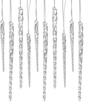 NUOBESTY Weihnachtsverzierungen des Eiszapfens 10pcs hängende Verzierungen des Glasweihnachtsbaums Weihnachtsfeiertagshochzeitsfest-hängende Verzierungen