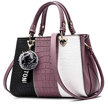 Sipobuy Vague De Femmes Sacs À Main Messenger Sac Dames Élégant Épaule Femmes Sac Fourre-Tout Pour Les Femmes (Purple)